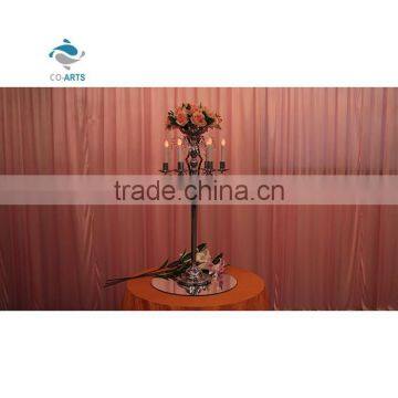 Charming design flowers floor crystal candle holders wedding table decorations