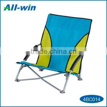 modern outdoor popular portable folding bicolor low-seat leisure 600D beach chair with armrest