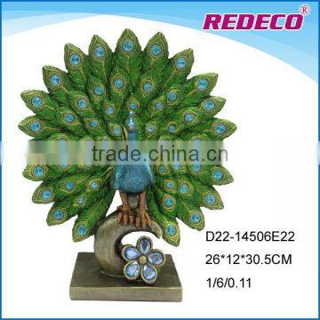 New product polyresin peacock for home decoration