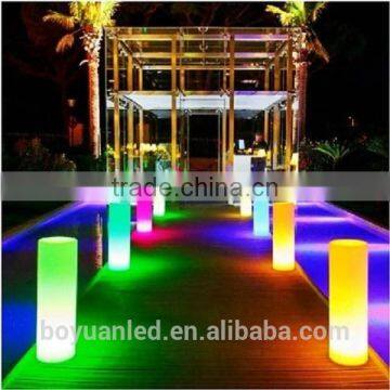 illuminated rechargeable RGB led wedding column/led pillar