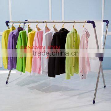 X-type stainless steel portable extended clothes rack