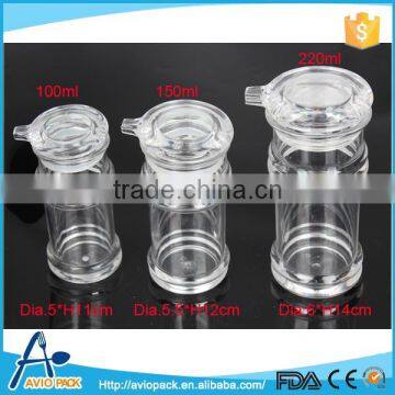 Transparent acrylic bottle for cooking oil vinegar chili sauce soy sauce