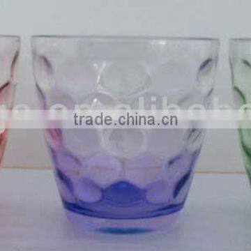 GH257 Glass Drinking Cup with colorful spray