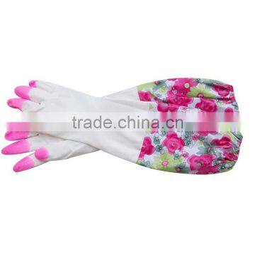 Warm Lace Reusable Latex Cleaning Gloves Waterstop Dishwashing Gloves Household Laundry Rubber Gloves photo-2