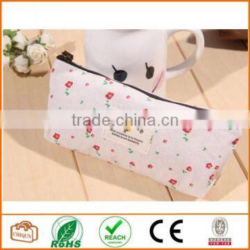 Flower Floral Pencil Pen Case Cosmetic Makeup Bag Off-White photo-3