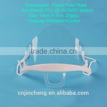Imported Material Double-face Anti Fog Fashional Transparent Clear Plastic Face Mask for Food Service photo-2