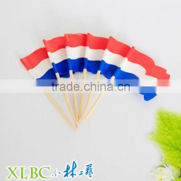 Natural party decoration wooden flag picks