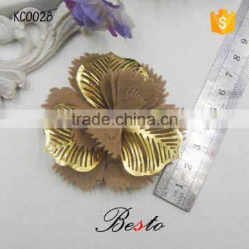 Fashion Vintage Metal Felt Brown Shoe Flower for Women Shoes photo-4