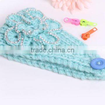 STOCK Wholesale Crystal Crochet Head Wraps Crochet Flower Knit Headwrap photo-6
