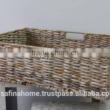 Rectangle water hyacinth basket with handles