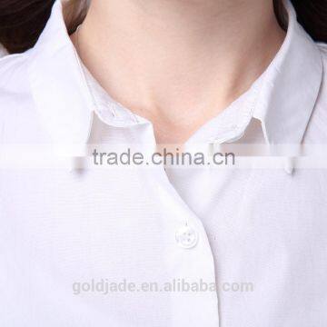 China Supplier New Style White Long Sleeve Cotton Elegant Women Formal Blouse Designs photo-5