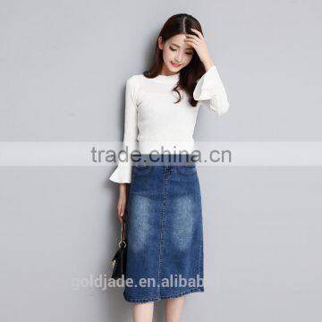 2017 Latest Autumn Denim Long Maxi Skirts Womens Skirts photo-5