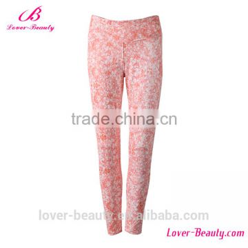 Lover-beauty pink casual floral with pocket spandex polyester leggings