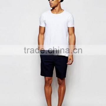 High Quality Latest Custom Slip Pockets Men's Navy Slim Fit 100% Cotton Smooth Woven Fabric Anti Wrinkle Zip Fly Casual Shorts photo-4