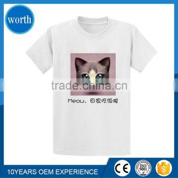 Cat shirt with cute printing and words OEM service based in China