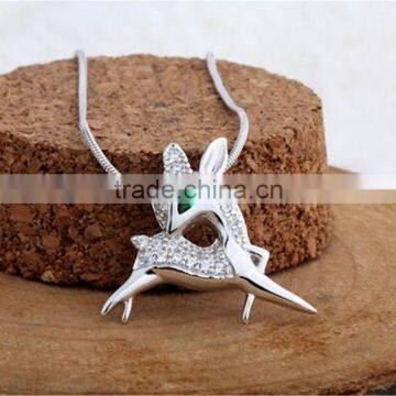Deer Shape Zircon Pendant 925 Sterling Silver Pendant Jewelry photo-3
