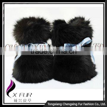 CX-SHOES-07 New Products Genuine Rabbit Fur Cute Baby Shoes photo-6
