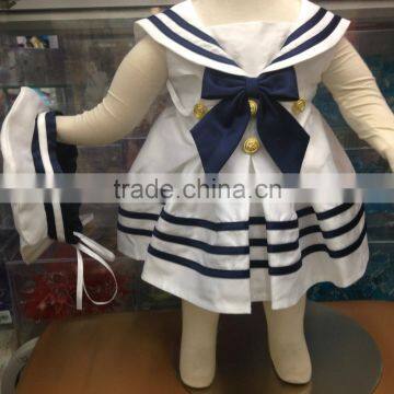 2017 Latest Design Hot Sale Summer Wholesale Silk Tutu Baby Clothing Kids Sleeveless Baby Girl Blue Stripe Dress photo-6