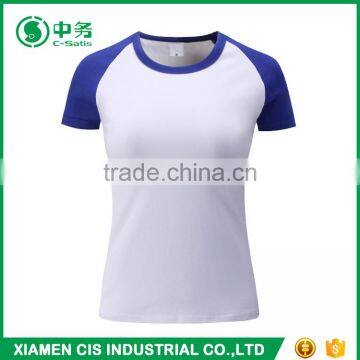 2017 New Design 200gsm Lycra Cotton Short Sleeve White T Shirt for Women photo-4