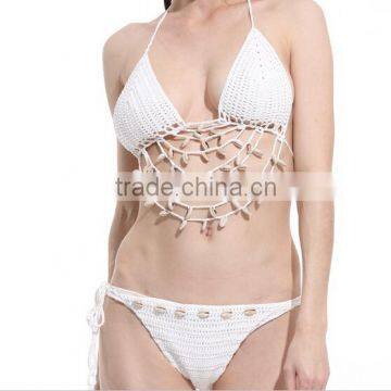 2017 wholesale new arrival women sexy hand crochet bikini set