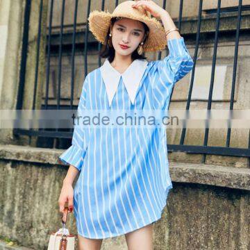 Zm50245b 2017 Autumn New Product Lady Clothes Batwing Sleeve Fringe Loose Women Dress photo-4