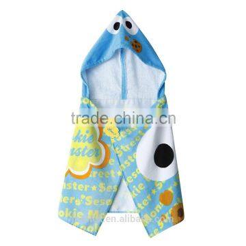 Lovely design microfiber hooded poncho towel for kids