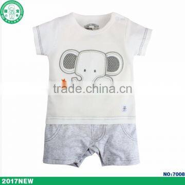 Wholesale Summer Combed Cotton High Quality Low Price Baby Romper Children Clothing Set photo-2