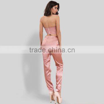 Runwaylover 057 Hot Sale 2017 Ladies Sexy Crop Top And Casual Pant Set photo-2
