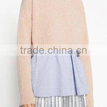 EY0865S 2016 Fancy Women Colorful Crochet Pure Color Knitted Winter Pullover Sweater