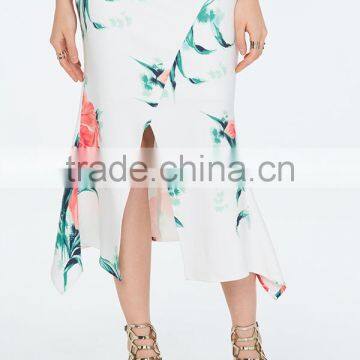 Pictures of Long and Tops Printed Floral Front Slit Skirts