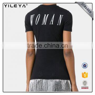 Customizable Woman Red Flower Embroidered Womens t Shirt photo-3