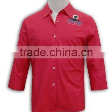 Woman Middle Blouses Tatting Decent Shirt Workwear Breathful Women Uniform Shirt photo-2
