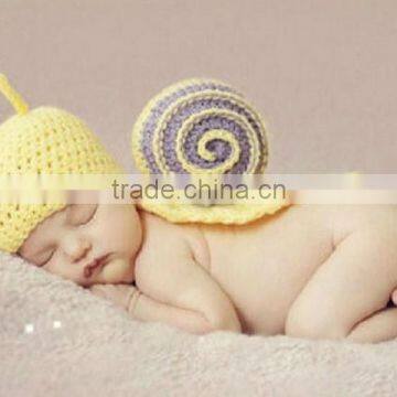 Handmade Crochet Small Green Snail Baby Clothes Camera Photography Props photo-4