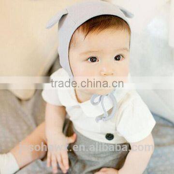 3 Colors In, Cute Rabbit Design, Baby Cotton Hat, Plain Cotton Baby Hats photo-2