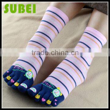 2015 Female Warm Five Fingers Socks,cotton and Happy Little Alarm Clock Socks,Quiet and Sweet photo-4
