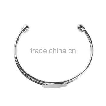 Copper Open Cuff Bangles Bracelets Round Silver Plated Self Adhesive photo-3