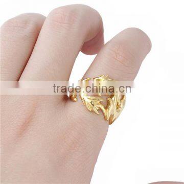 Titanium Steel Unadjustable Rings Gold Plated Dragon photo-3