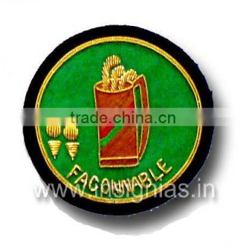 Embroidered bullion wire badges