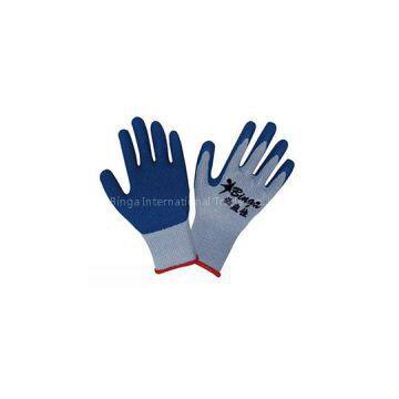 Blue Latex Coated 10G T/C Safety Glove