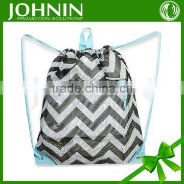 Hot Sales Printed Promotional Polyester Drawstring Bag with zipper