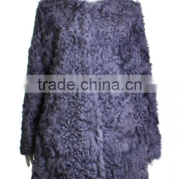 YRFUR Lamb Fur Coat YR146 High Quality Real Curly Kalgan Lamb Fur Coat