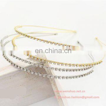 Delicate Fashion Double Row Crystal Alloy Women's Hair Clasp photo-4