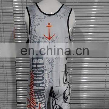 Wholesales Super Quality Most Popular Superman Customized Wrestling Singlet photo-2