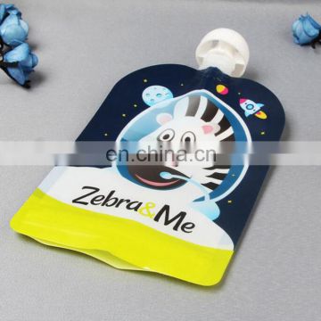 hot sale customised resealable stand up pouch reusable plastic milk spout pouch