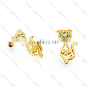 Most popular fancy gold design cat earring