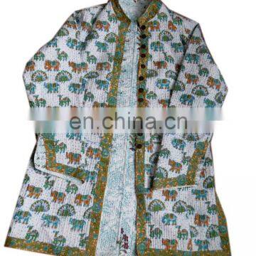 Designer Handmade Cotton Block Printed Reversible Jacket Blazer Formal Dress