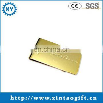 Die cut technique customized logo Style custom gold money clip