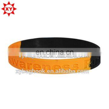 cheap custom two-tone silicone wristbands for gym