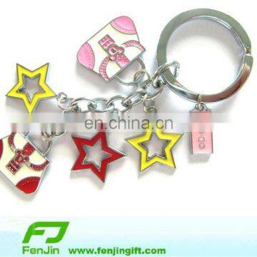 handbag shaped crystal metal keychain