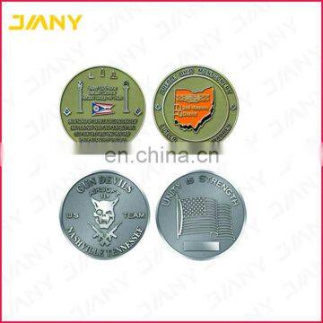 Cheap Custom Made Metal Silver Plated Laser Engraving Coin